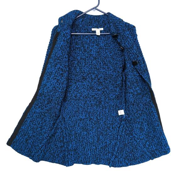 Kenneth Cole NY Women's M Wool-Blend Blue & Black Knit Cardigan, 3-Button Retro - Picture 4 of 6